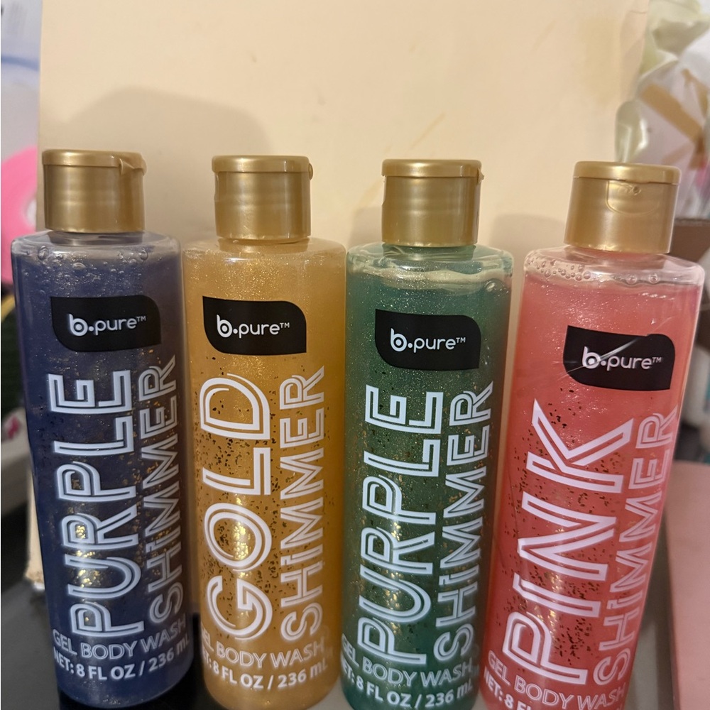 b-pure Shimmer Body Wash Set - Purple, Gold, Pink
